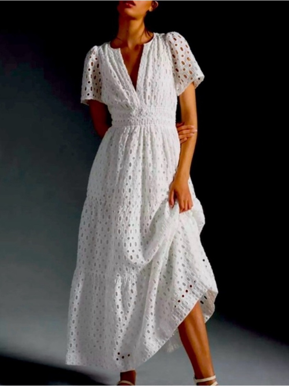 NWOT Anthropologie White Eyelet Maxi Dress